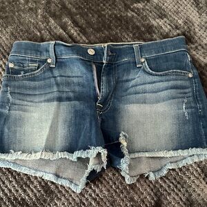 7 For All Mankind Faded Blue Jean Shorts